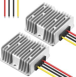 Dreyoo 2 Pack 36V 48V to 12V Converter Golf Cart Voltage Reducer, 10A 120w DC to DC Buck Converter 12 Volt Voltage Regulator for Golf Cart Club Car Audio LED Strip Light Universal Power Stabilizer