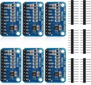 Weewooday 6 Pieces ADS1115 Analog-to-Digital Converter 16 Bit ADC 4 Channel Module Converter with Programmable Gain Amplifier ADC Converter Development Compatible with Arduino/Raspberry Pi