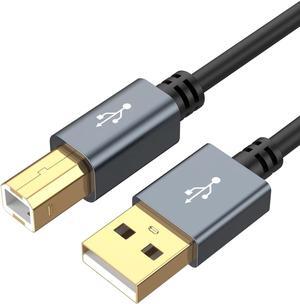 USB Printer Cable 5FT USB 2.0 Printer Cable to Computer USB A to USB B Printer Cord for HP Brother Epson Canon Piano Dac Aluminum Case Space Gray 1.5m