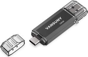 128GB Type C Flash Drive 2 in 1 OTG USB 3.0 + USB C Memory Stick with Keychain Dual Thumb Photo Stick Jump Drive for Android Smartphone Computers MacBook Tablets PC