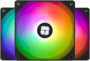 T TL-C12C-S CPU Fan 120mm ARGB Case Cooler Fan, 4pin PWM Silent Computer Fan with S-FDB Bearing Included, up to 1550RPM Cooling Fan3 Quantities