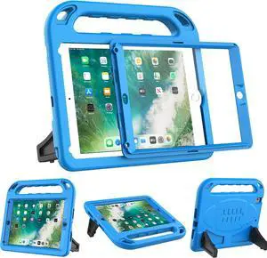 BMOUO Kids Case for iPad 6th/5th Generation (iPad 9.7-inch, 2017/2018), iPad 9.7/Air 2 Cas e with Screen Protector, Shockproof Handle Stand iPad 6th 5th Generation Case for Kids, Blue