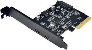 PCI-Express 4X to USB 3.1 Gen 2 (10 Gbps) 2-Port Type C Expansion Card SATA 15Pin Connector Add On Card PCI Express USB C Card Asmedia ASM3142 Chipset (Dual Type-C Port) PCI-Express 4X to USB 3.1 Gen 2 (10 Gbps) 2-Port Type C Expansion Card SATA 15Pin Connector Add On Card PCI Express USB C Card Asmedia ASM3142 Chipset (Dual Type-C Port)