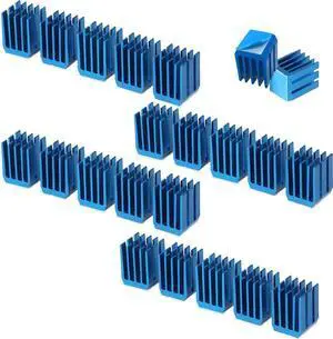 22pcs 3D Printer Heatsink Kit + Thermal Conductive Adhesive Tape Cooler Heat Sink Cooling TMC2130 TMC2100 A4988 DRV8825 TMC2208 Stepper Motor Driver Module 22pcs 3D Printer Heatsink Kit + Thermal Conductive Adhesive Tape Cooler Heat Sink Cooling TMC2130 TMC2100 A4988 DRV8825 TMC2208 Stepper Motor Driver Module