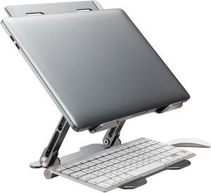 Adjustable Laptop Stand, Ergonomic Portable Computer Stand with Heat-Vent to Elevate Laptop, 13 Lbs Heavy Duty Laptop Holder Compatible with MacBook, Air, Pro All Laptops(Silver)
