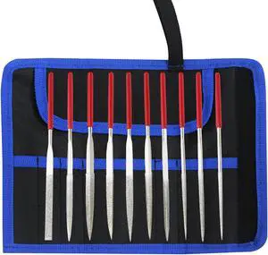 Diamond File, Dipped Handle Needle File Set, Micro Jewels File, Come with a Storage Bag, Suitable for Metal, Wood, Jewels, Glass, Ceramics, Leather, 3D-Print, etc. (5cm Usable File Length)