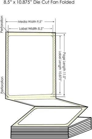 DuraFast GP-C831 8.5" x 10.875" High Gloss Paper Labels 850/Carton