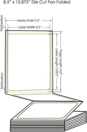 DuraFast GP-C831 8.5" x 13.875" High Gloss Paper Labels 850/Carton