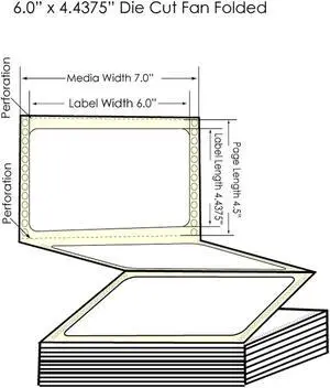 DuraFast GP-C831 6" x 4.4375" High Gloss Paper Labels 1700/Carton