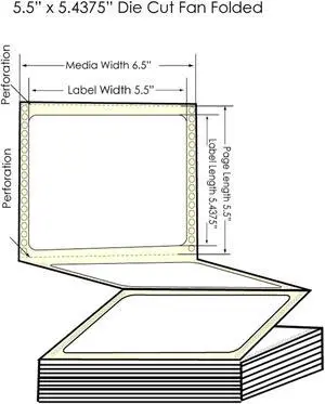 DuraFast GP-C831 5.5" x 5.4375" High Gloss Paper Labels 1700/Carton