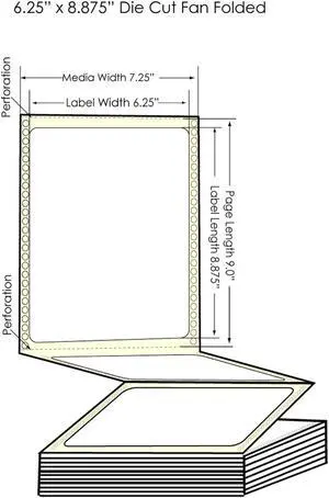 DuraFast GP-C831 6.25" x 8.875" High Gloss Paper Labels 850/Carton