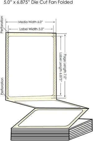 DuraFast GP-C831 5" x 6.875" High Gloss Paper Labels 1700/Carton