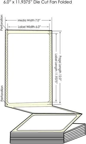 DuraFast GP-C831 6" x 11.9375" High Gloss Paper Labels 850/Carton