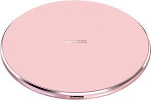 TOZO W1 Wireless Charger Ultra Thin Aviation Aluminum CNC Unibody Fast Charging Pad (NO AC Adapter), Pink