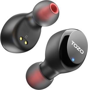 TOZO T6S Bluetooth True Wireless Earbuds Environmental Noise Cancellation In Ear Headphones Built in Mic Headset Premium Sound with Deep Bass Support APP Control for Sport Black