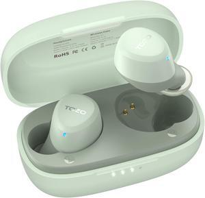 TOZO A1 Mini Wireless Earbuds Bluetooth 5.3 in Ear Light-Weight Headphones Built-in Microphone, IPX5 Waterproof, Immersive Premium Sound Long 12m Distance Connection Headset with Charging Case, Green
