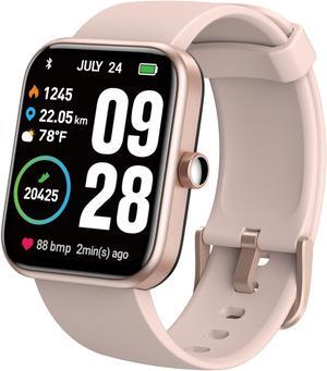 TOZO S2 44mm Smart Watch Alexa Built-in Fitness Tracker with Heart Rate and Blood Oxygen Monitor, Sleep Monitor 5ATM Waterproof 1.69" Touchscreen for Men Women Compatible with iPhone & Android, Rose G