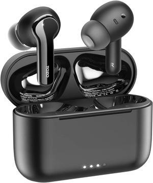 TOZO NC2 Wireless Earbuds Hybrid Active Noise Cancelling, in-Ear Detection Headphones, IPX6 Waterproof Bluetooth 5.2 Stereo Earphones, Immersive Sound Premium Deep Bass Headset, Black