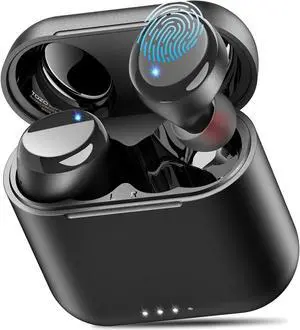 TOZO T6 New Upgraded 2024 Wireless Earbuds IPX8 Waterproof Bluetooth 5.3 in-Ear Headphones 50H Playtime with Wireless Charging Case, APP EQ Customisable, Gloss Black