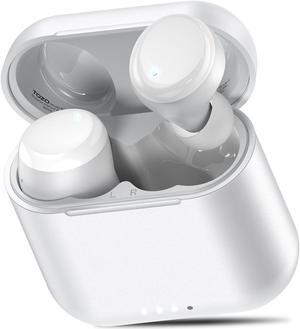 TOZO T6 2024 New Upgraded Wireless Earbuds IPX8 Waterproof Bluetooth 5.3 in-Ear Headphones 50H Playtime with Wireless Charging Case, APP EQ Customisable, Pearl White