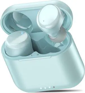 TOZO T6 2024 New Upgraded Wireless Earbuds IPX8 Waterproof Bluetooth 5.3 in-Ear Headphones 50H Playtime with Wireless Charging Case, APP EQ Customisable, Light Blue