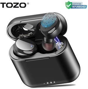 TOZO T6 Wireless Earbuds Bluetooth 5.3 Built-in Mic Headphones IPX8 Waterproof, Black (Refurbished)
