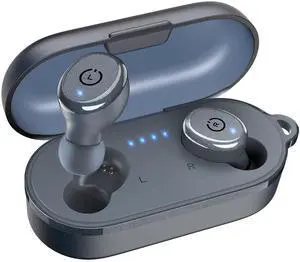 TOZO T10 Bluetooth 5.3 Wireless Earbuds IPX8 Waterproof Stereo In Ear Headphones Up to 45H Playtime, Blue (Refurbished)