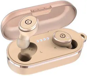 TOZO T10 Bluetooth 5.3 Wireless Earbuds IPX8 Waterproof Stereo In Ear Headphones Up to 45H Playtime, Khaki (Refurbished)