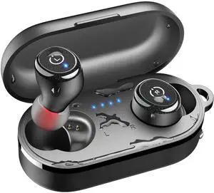 TOZO T10 Mini Bluetooth 5.3 Wireless Earbuds IPX8 Waterproof Stereo In Ear Headphones Up to 45H Playtime, Matte Black (Refurbished)