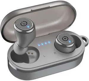 TOZO T10 Mini Bluetooth 5.3 Wireless Earbuds IPX8 Waterproof Stereo In Ear Headphones Up to 45H Playtime, Matte Gray (Refurbished)