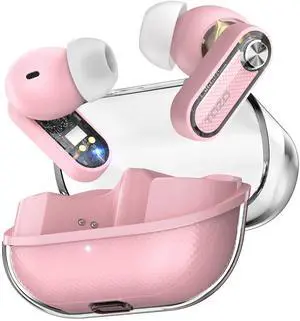 TOZO Crystal Pods Wireless Earbuds Hybrid Active Noise Cancelling Bluetooth 5.4 Headphones, 4 Mics Smart ENC AI Calls Earphones, Pink TOZO Crystal Pods Wireless Earbuds Hybrid Active Noise Cancelling Bluetooth 5.4 Headphones, 4 Mics Smart ENC AI Calls Earphones, Pink