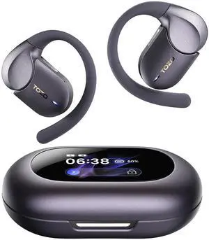 TOZO X2 Pro Smart Open Ear Earbuds with AI Assistant & Translates, LCD Digital Touch Screen, Dual-Axis Adjustment, Motion/Voice Control, IPX7 Waterproof Bluetooth 6.0 Headphones, Titanium Black TOZO X2 Pro Smart Open Ear Earbuds with AI Assistant & Translates, LCD Digital Touch Screen, Dual-Axis Adjustment, Motion/Voice Control, IPX7 Waterproof Bluetooth 6.0 Headphones, Titanium Black