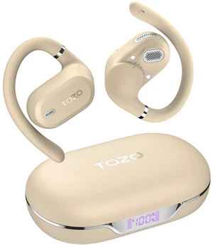 TOZO OpenWear Bluetooth Headset with APP AI Translation Real Time 145+ Languages, Open Ear Earbuds, 60H Battery with Smart Display Charger Case Headphones Comfort, Khaki TOZO OpenWear Bluetooth Headset with APP AI Translation Real Time 145+ Languages, Open Ear Earbuds, 60H Battery with Smart Display Charger Case Headphones Comfort, Khaki