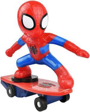 Sheloky Spiderman Toys Electric Skateboard Music Led Light Toys Boys Gifts
