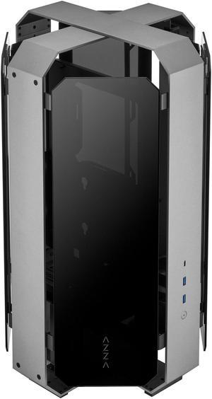 AZZA Opus 809 / Gaming /  CNC ATX Case / 4-Side Tempered Glass / Silver / Dual Orientation - CNC-Milled Aluminum / PCIE 3.0 included / Type-C Port