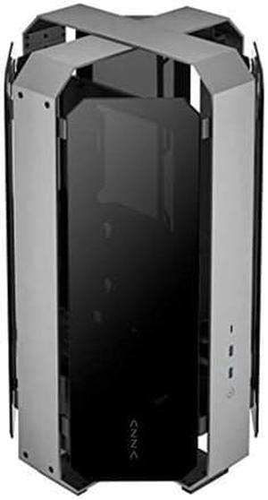 AZZA Opus 809 / Gaming /  CNC ATX Case / 4-Side Tempered Glass / Silver / Dual Orientation - CNC-Milled Aluminum / PCIE 4.0 included / Type-C Port