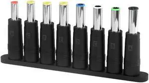 8-in-1 DC power jack female plug adapter Connectors 5.5*2.1mm to 3.5 4.0 4.8 5.5 5.2 6.3 6.0 Male Tips adaptor