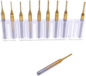 10 pieces 0.6-1.5mm Carbide PCB Corn Milling Cutter 3.175 Set Shank Machine Engraving Bit End Mill Milling Cutter For Metal