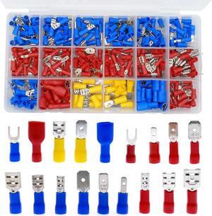 330pcs Assorted Full Insulated Fork U-type Set Terminals  Connectors Assortment Kit Electrical Crimp Spade Ring