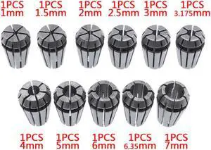 ER11 Spring chuck 1/1.5/2/2.5/3/3.175/4/5/6/6.35/7mm spring collet tool holder for CNC engraving machine&milling lathe chucks