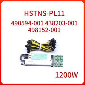 HSTNS-PL11 490594-001 438203-001 498152-001 1200W Server Power Supply Text Working for Mining Graphics Card 12Pcs 6Pin To 6+2pin