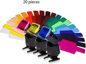 20PCS Color Filter For Camera Top Flash Fittings Universal Flash Gels Lighting Filter For Camera Flash Light Dropshipping