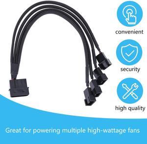 27cm 4pin IDE Molex to 4-Port 3Pin/4Pin Power Supply Plug Cooler Cooling Fan Adapter Power Cable Splitter for PC Computer Case