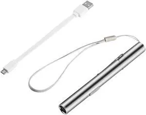 Handy Pen Light USB Rechargeable Mini Nursing Flashlight LED Torch + Stainless Steel Clip Quality & Professional