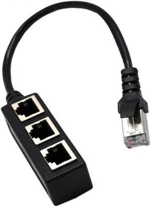 Exquisitely Designed Durable 1 To 3 Port Ethernet Switch RJ45 Y Splitter Adapter Cable for CAT 5/CAT 6 LAN