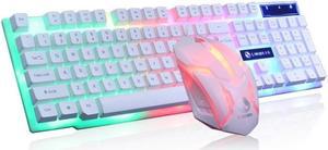 Led Glowing Computer Desktop Wired Mechanical Keyboard And Mouse Game Suite Usb