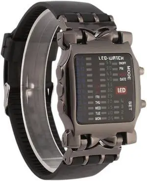 Multifunctional Popular Square Dial Uisex Binary LED Digital Watches Rubber Band Casual Sport Outdoor Wrist Watch Dropshipping
