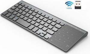 Thin 2.4Ghz Usb Wireless Mini Keyboard With Number Touchpad Numeric Keypad For Tablet Desktop Laptop Pc