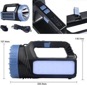 Solar Power LED Flashlight Handheld Searchlights Outdoor Camping Hiking Emergencies USB Rechargeable Flashlight Dropshipping Hot