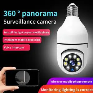 E27 Surveillance Camera LED Light Bulb Socket 360° WiFi Security Light 1080P Spotlight Automatic Human Tracking Night Vision